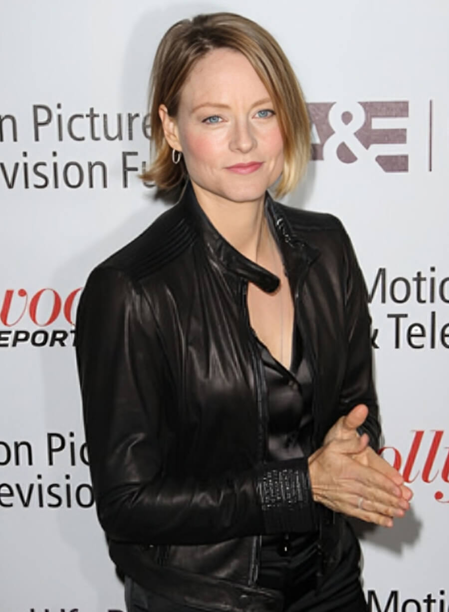 Jodie Foster Black Leather Jacket