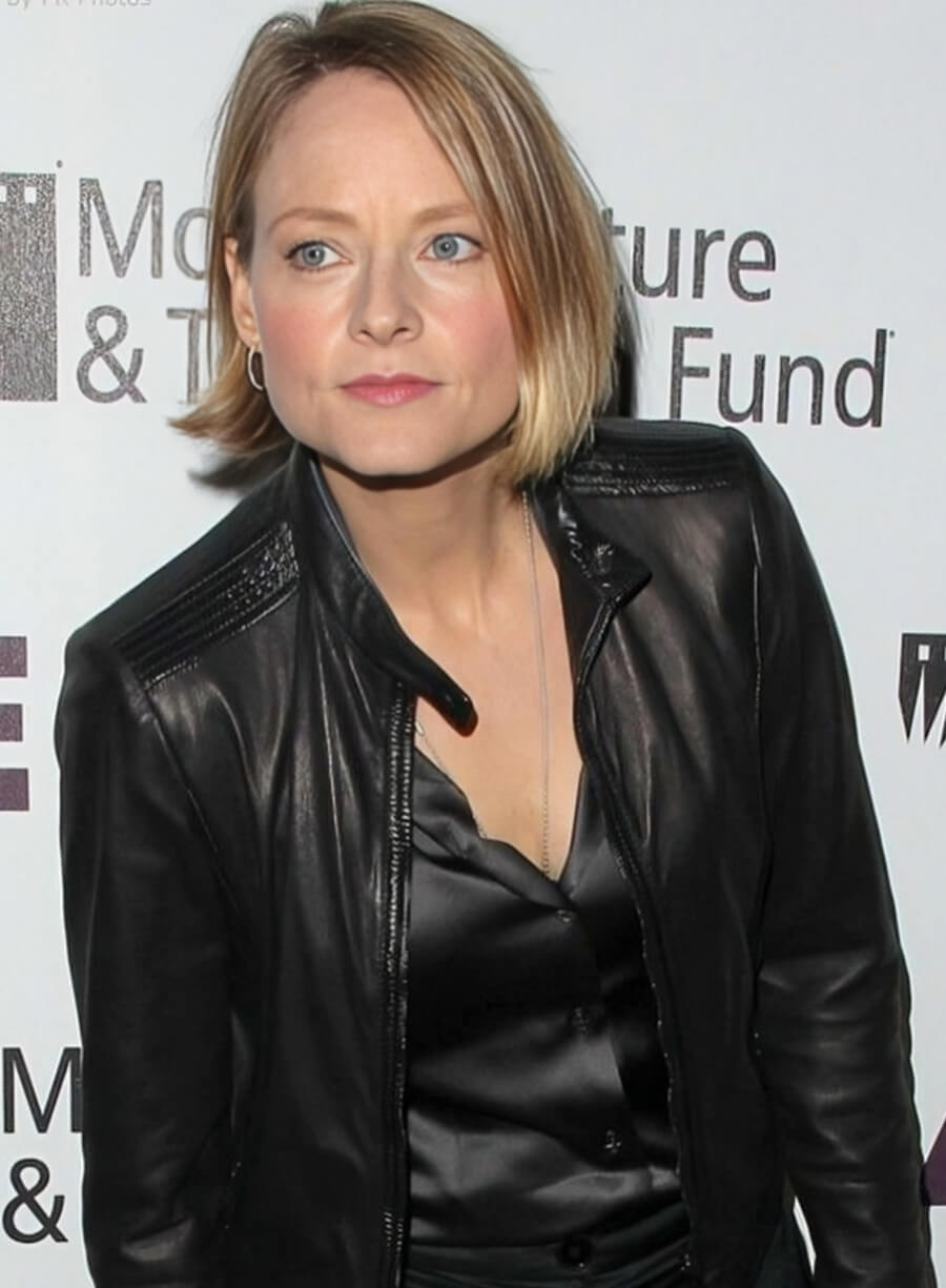 Jodie Foster Black Leather Jacket