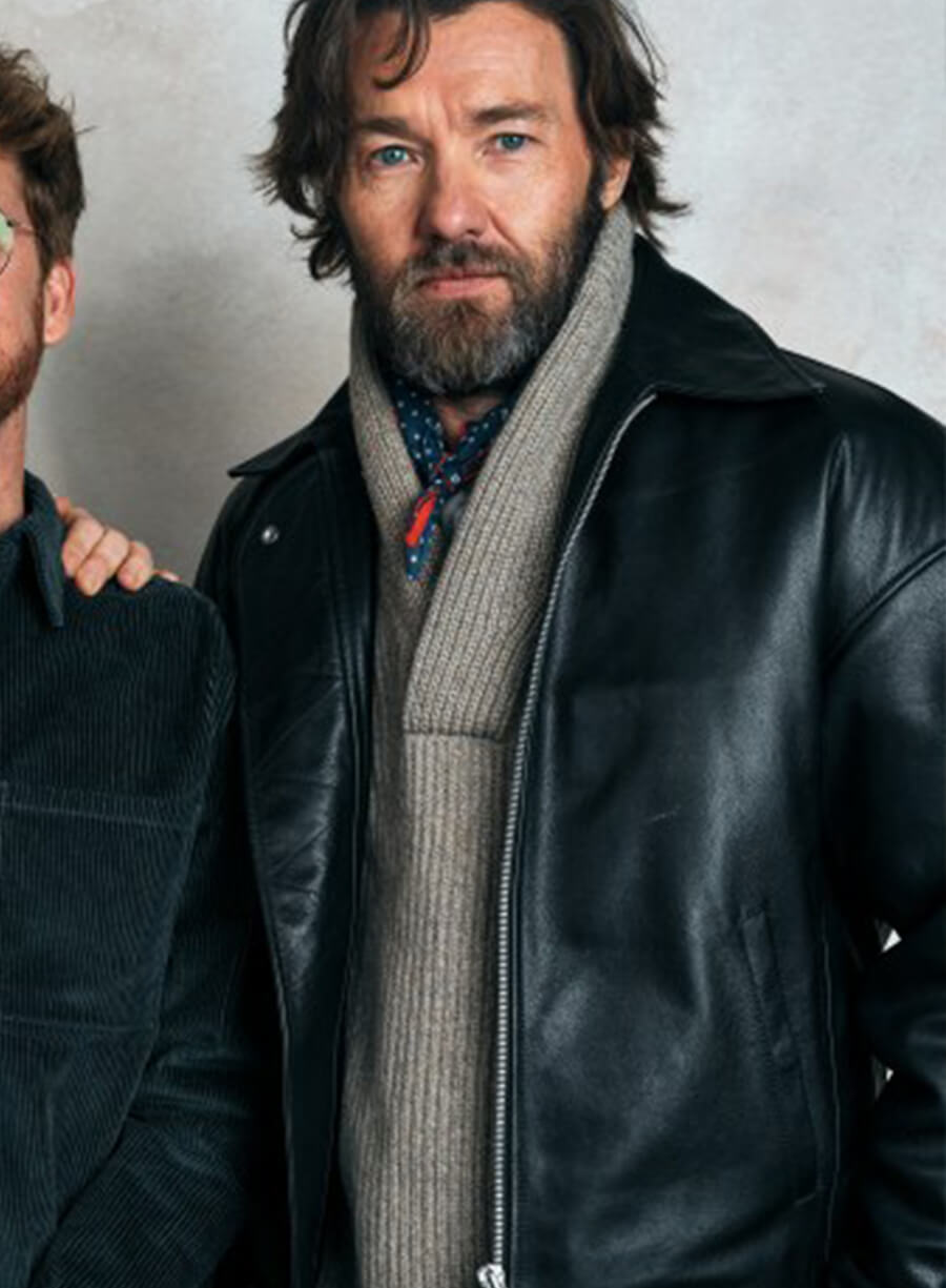 Joel Edgerton Train Dreams Black Leather Jacket
