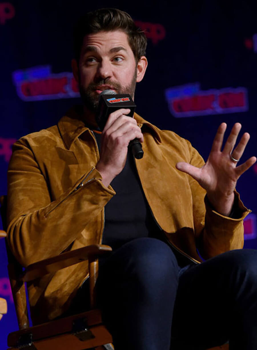 John Krasinski Brown Suede Jacket