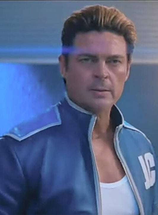 Johnny Cage Mortal Kombat II Blue Leather Jacket