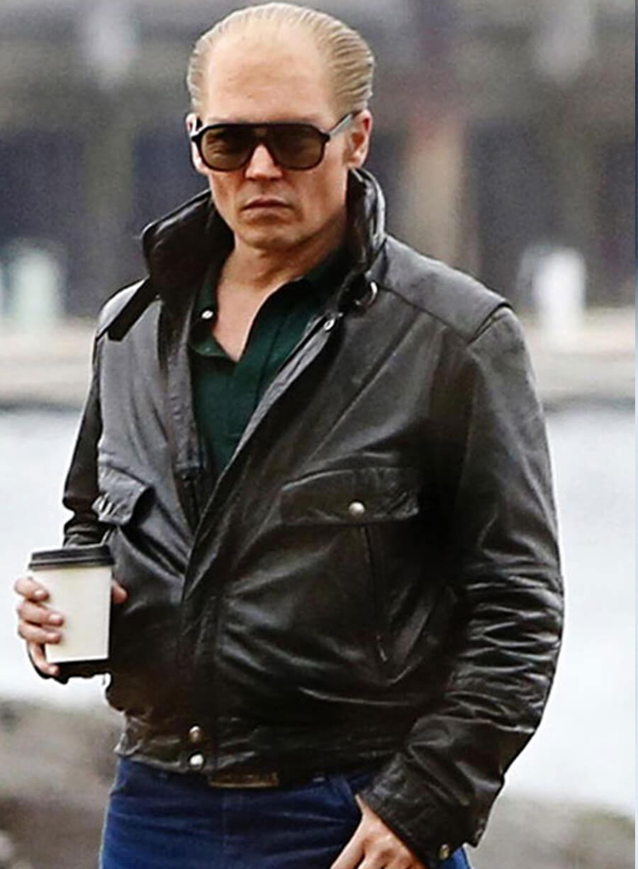 Johnny Depp Black Mass Black Leather Jacket