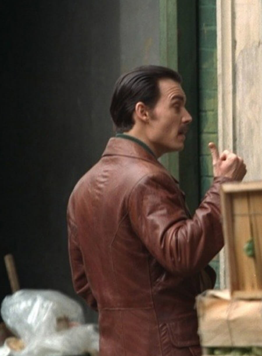 Johnny Depp Donnie Brasco Brown Leather Blazer