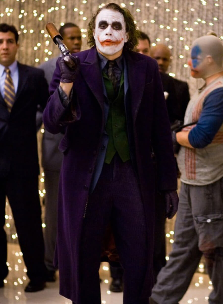 Joker The Dark Knight Purple Long Coat