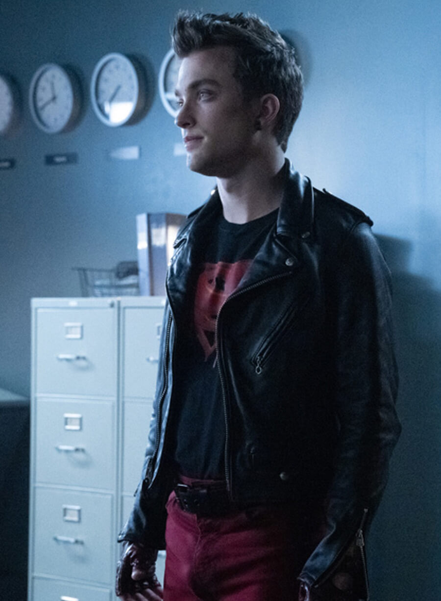 Jon Kent Superman & Lois Black Leather Jacket