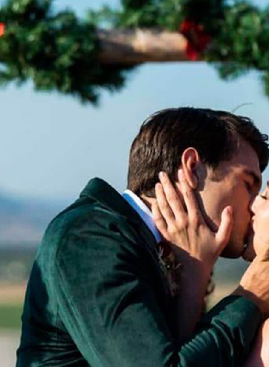 Josh Swickard A California Christmas: City Lights Green Velvet Blazer