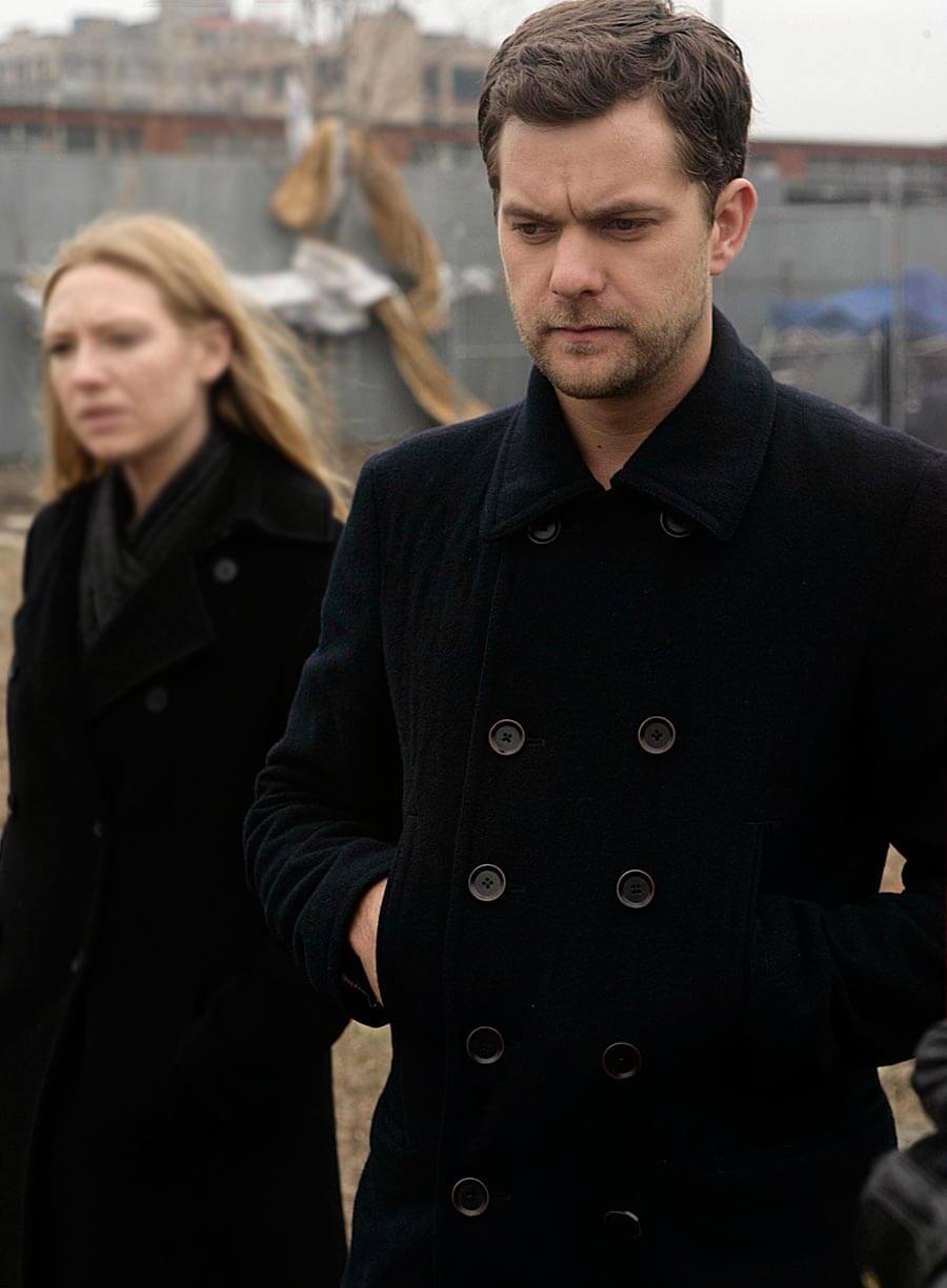 Joshua Jackson Fringe Black Wool Coat