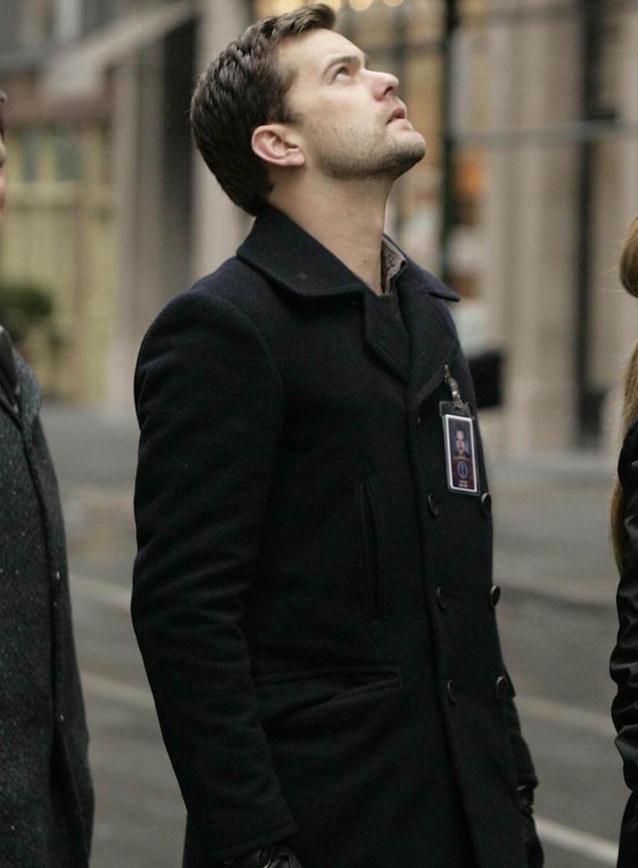 Joshua Jackson Fringe Black Wool Coat