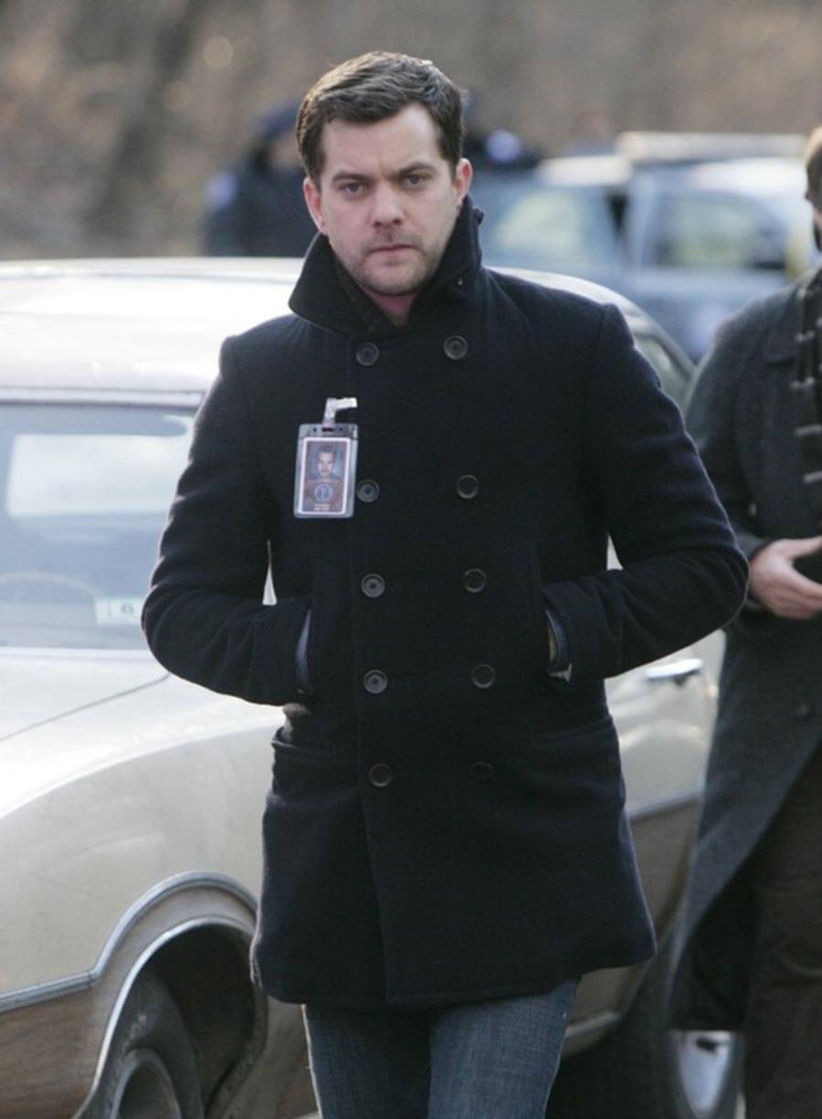 Joshua Jackson Fringe Black Wool Coat
