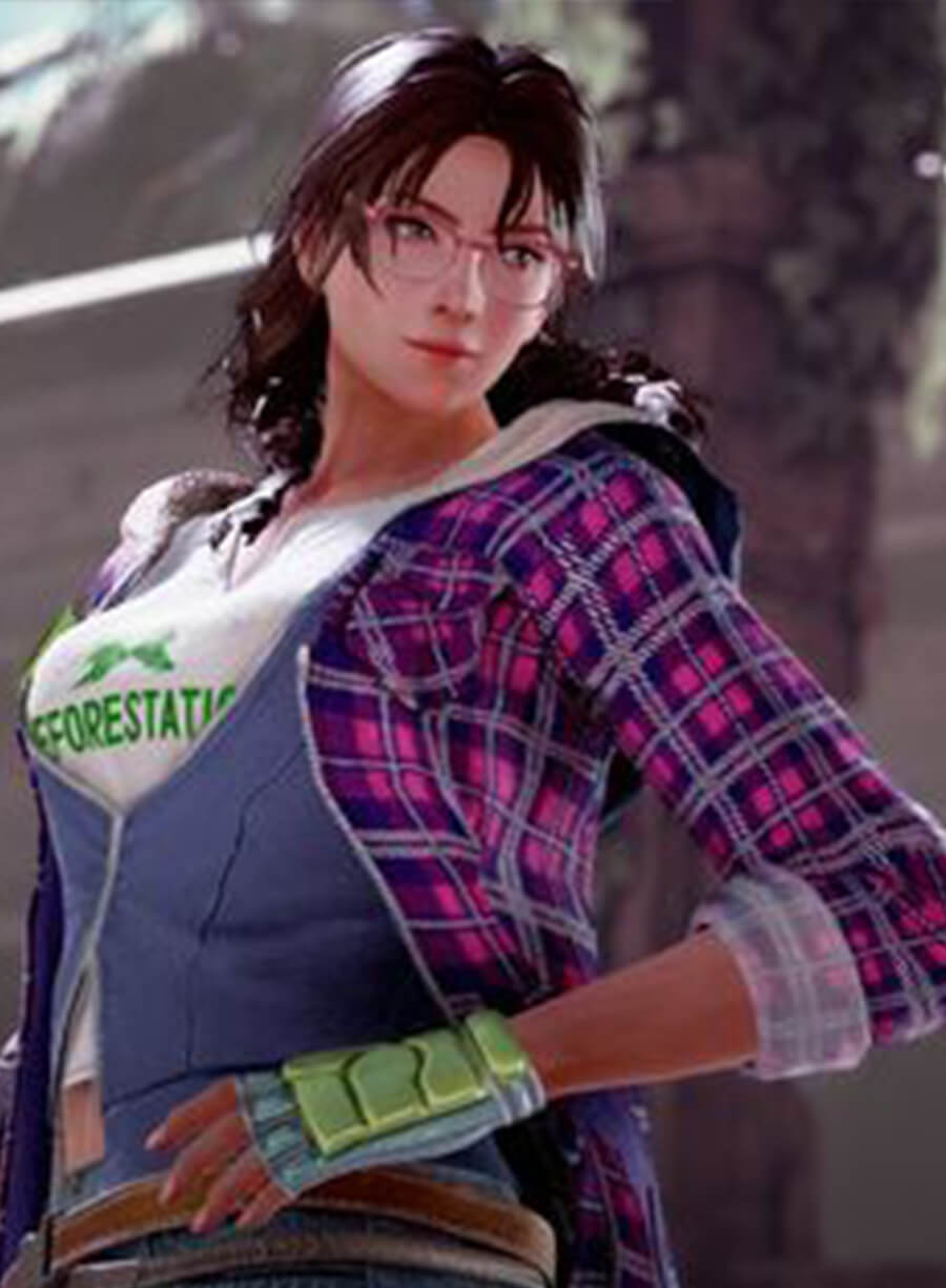 Julia Chang Tekken 7 Fleece Plaid Jacket