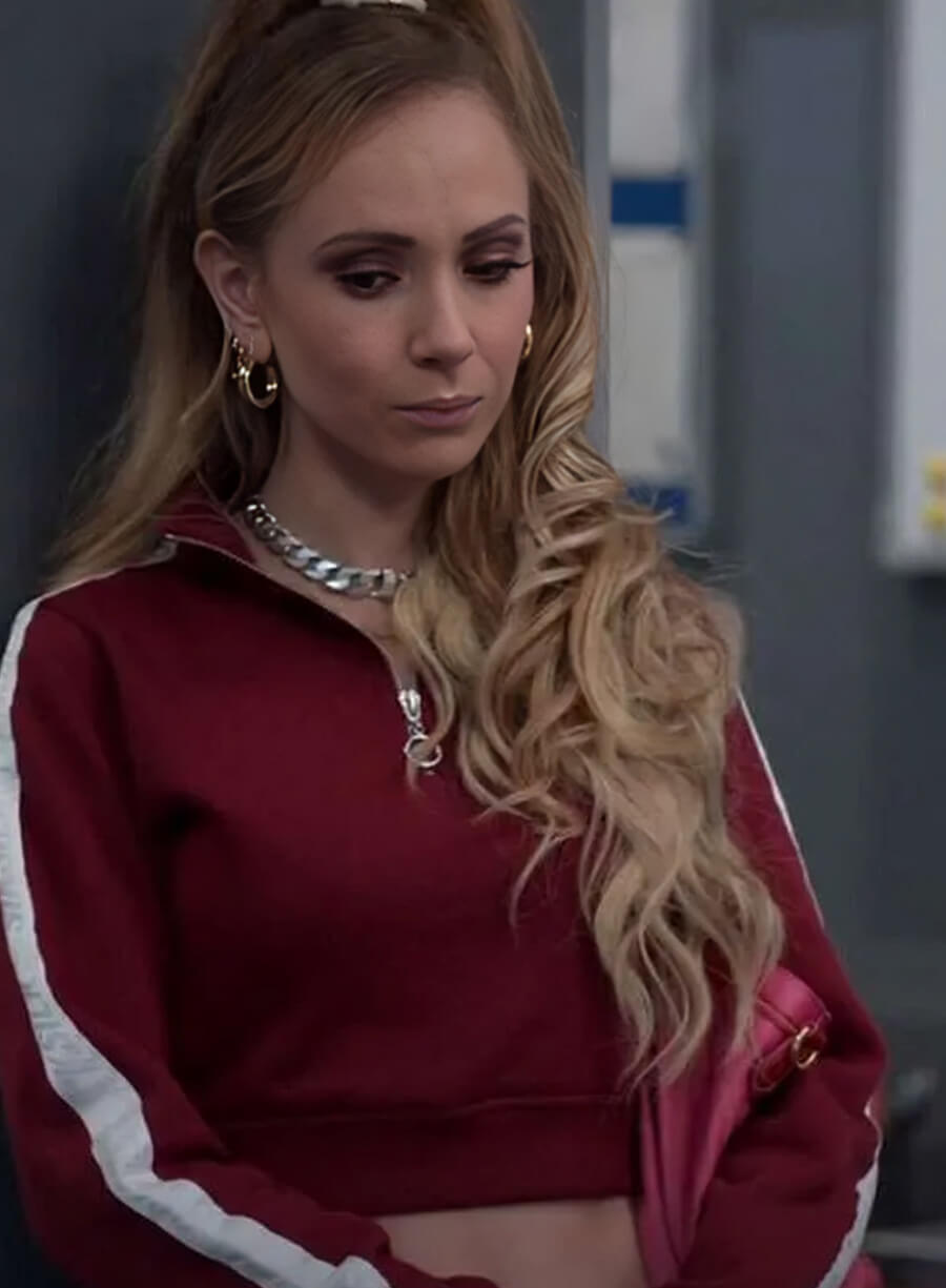Juno Temple Ted Lasso S02 Red Cropped Jacket