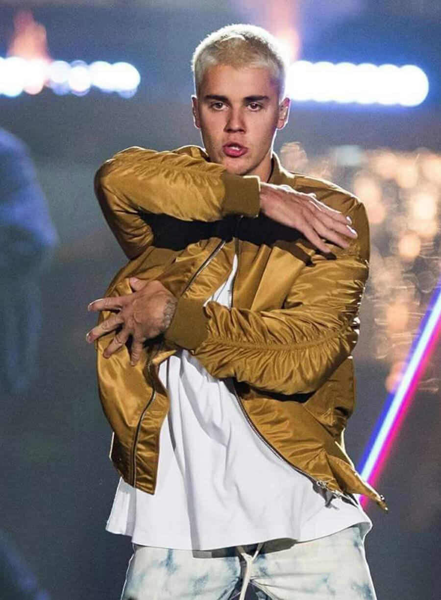Justin Bieber Brown Bomber Jacket