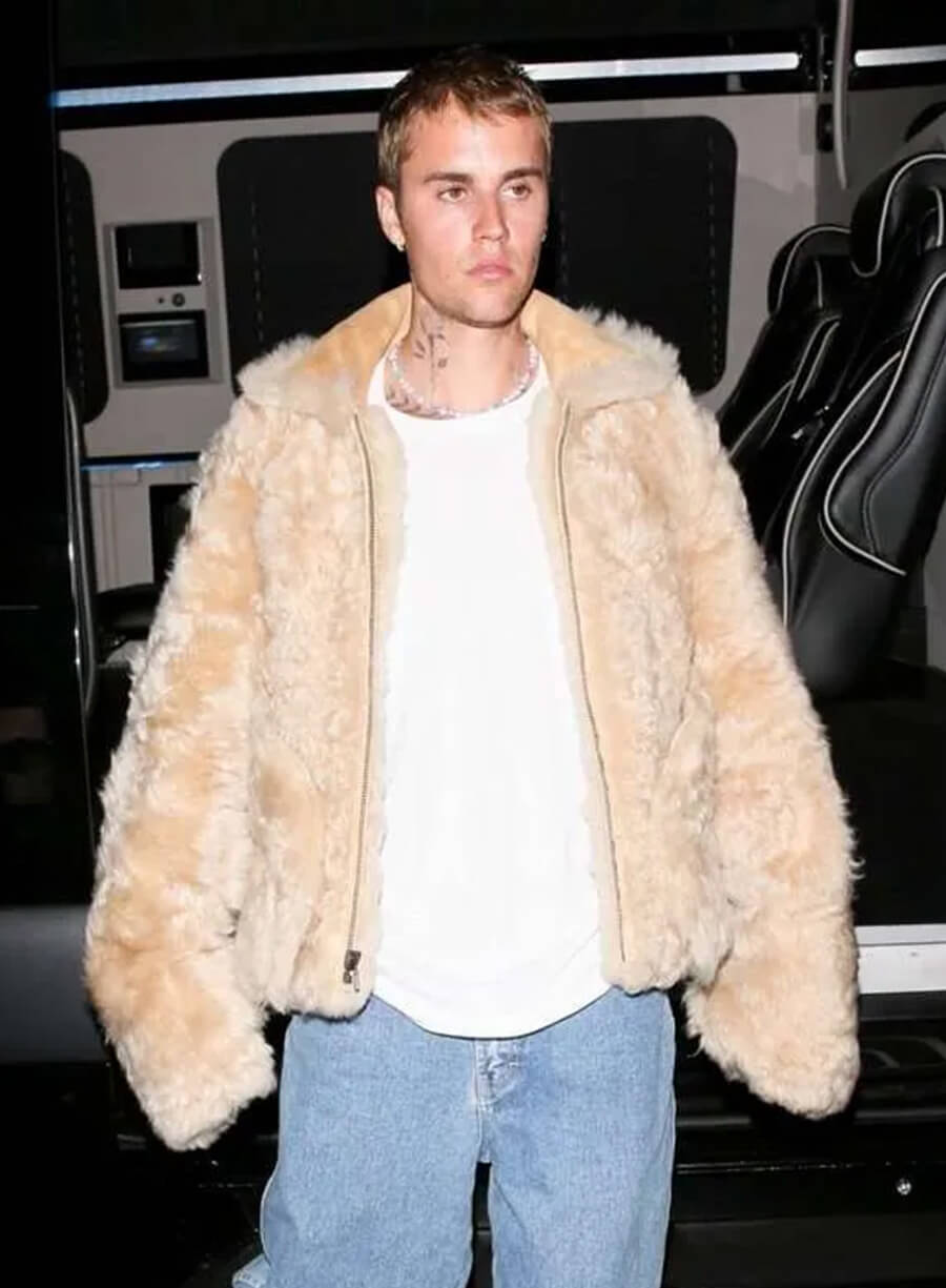 Justin Bieber Faux Fur Jacket