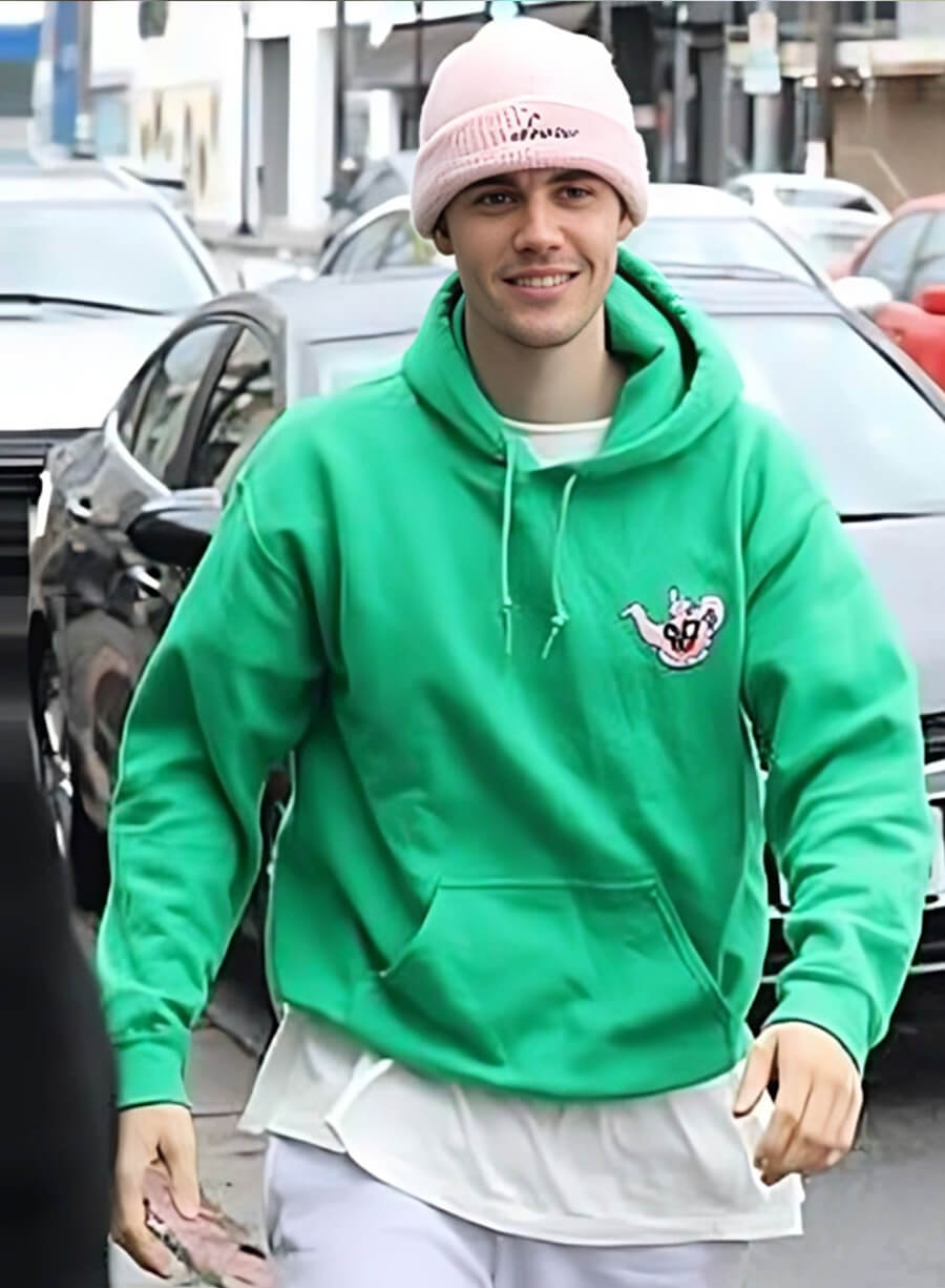 Justin Bieber Green Hoodie