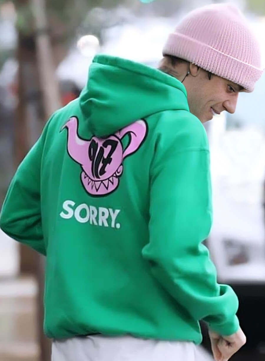 Justin Bieber Green Hoodie