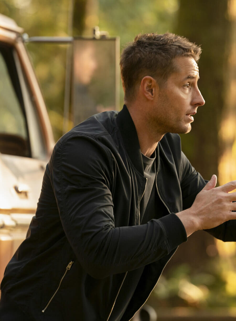 Justin Hartley Tracker Black Bomber Jacket