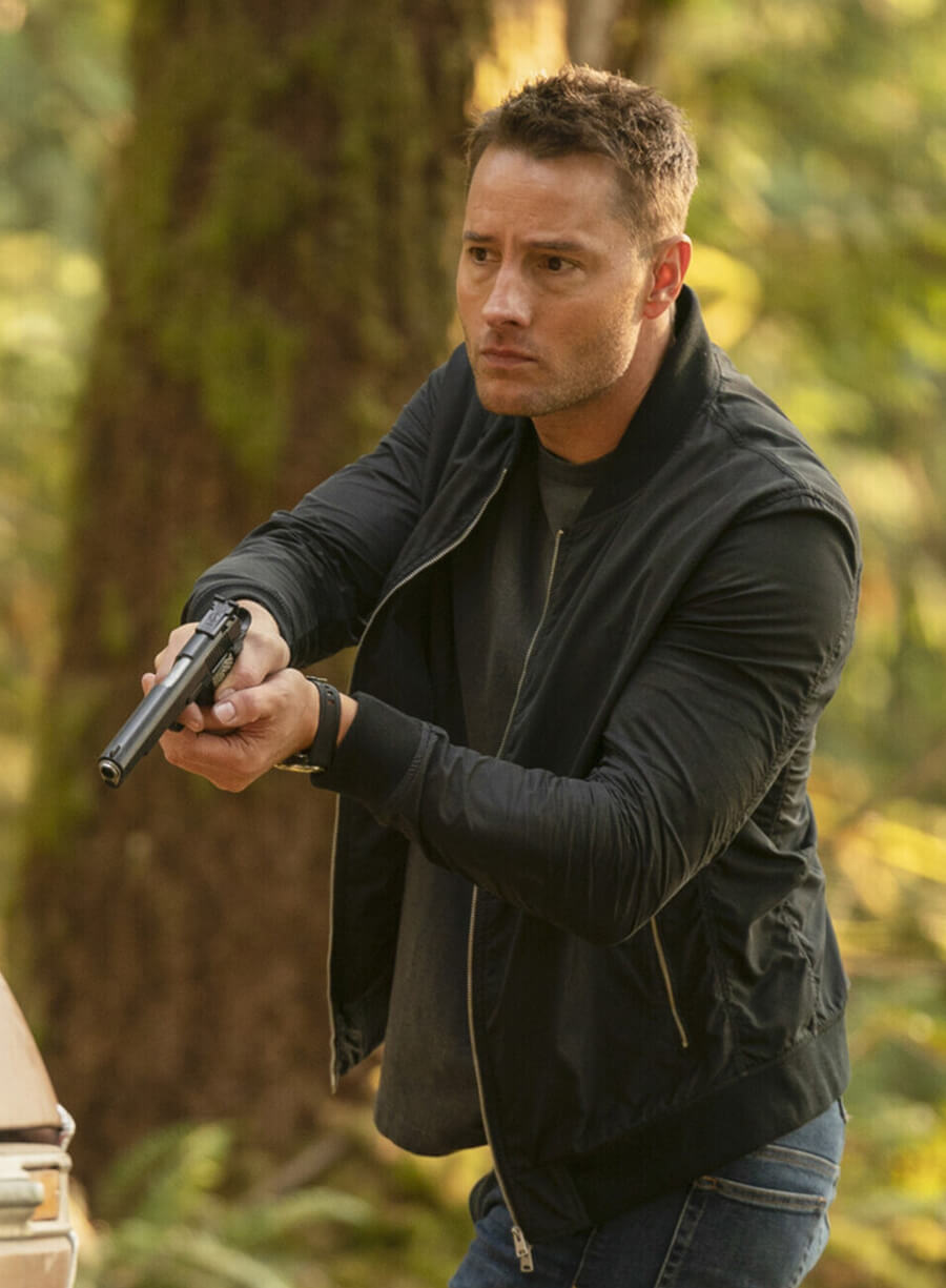 Justin Hartley Tracker Black Bomber Jacket