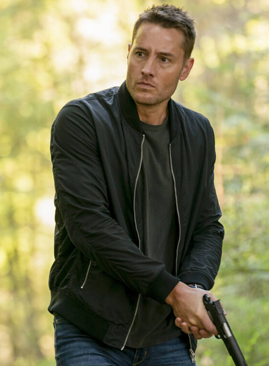 Justin Hartley Tracker Black Bomber Jacket