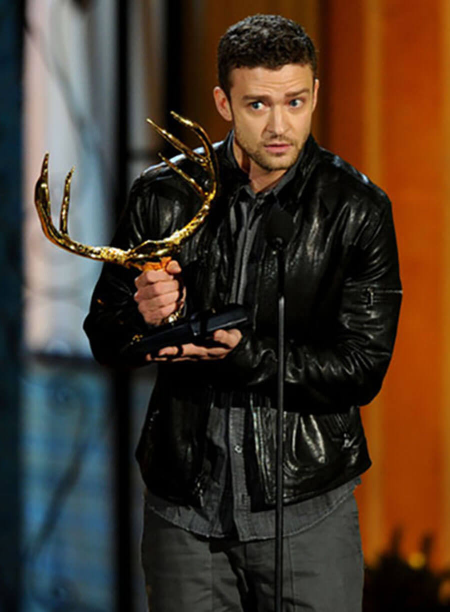 Justin Timberlake Guys Choice Awards Black Leather Jacket
