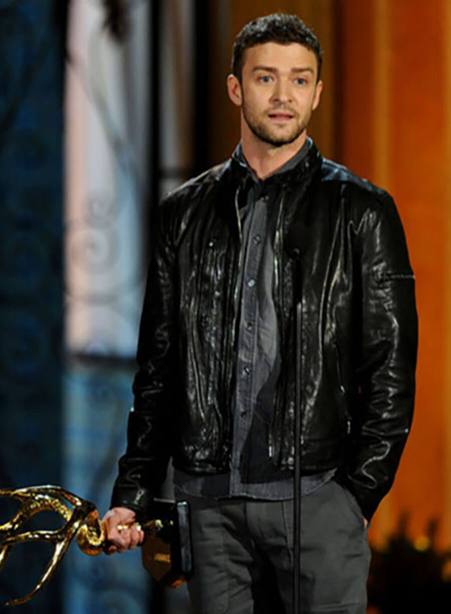 Justin Timberlake Guys Choice Awards Black Leather Jacket