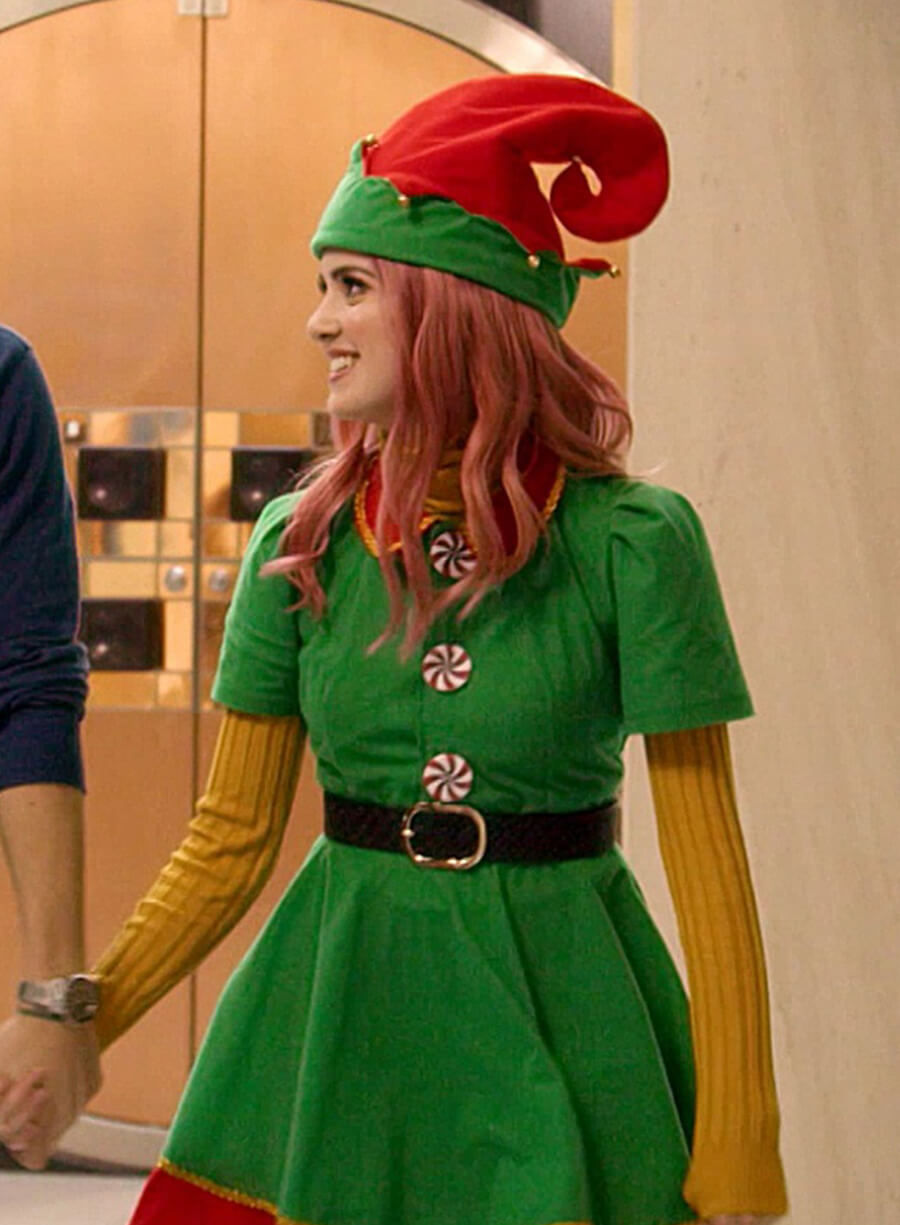 Kate Decker A Cinderella Story: Christmas Wish Green Costume – LeatherJacketMerchant