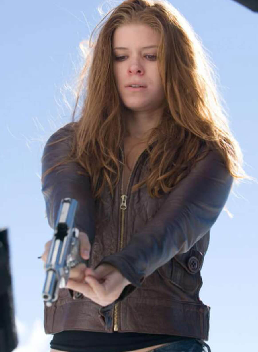 Kate Mara Shooter Brown Leather Jacket