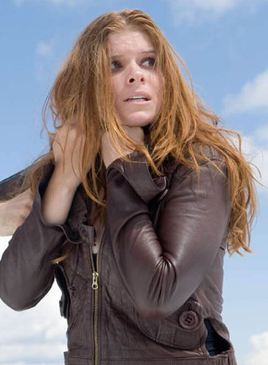 Kate Mara Shooter Brown Leather Jacket