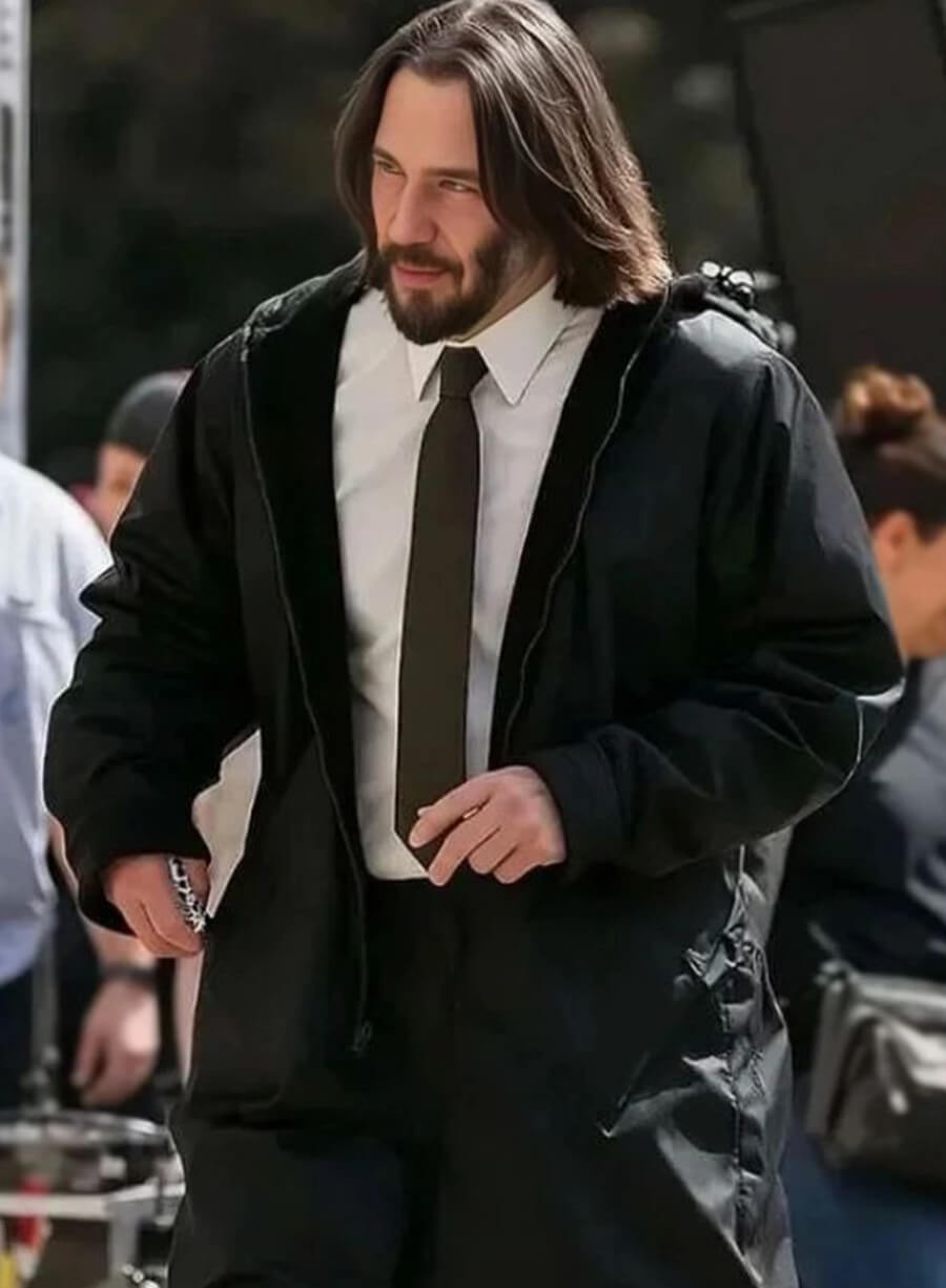 Keanu Reeves Good Fortune 2025 Black Coat