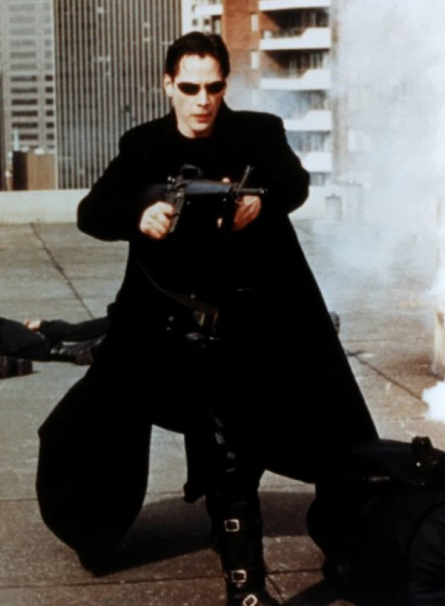 Keanu Reeves Neo The Matrix Black Coat