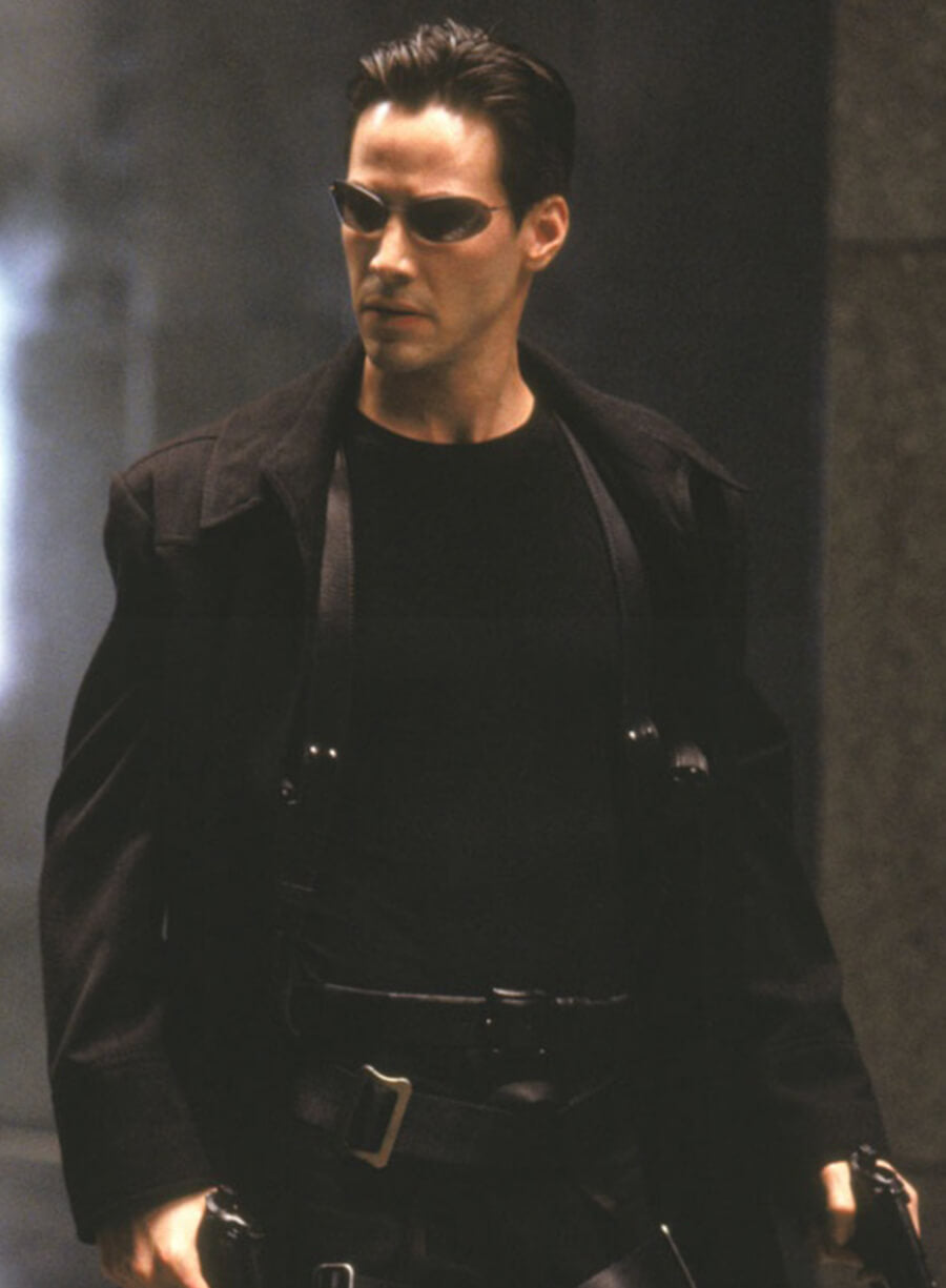 Keanu Reeves Neo The Matrix Black Coat