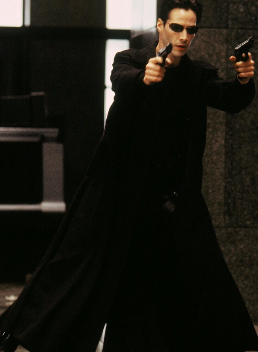 Keanu Reeves Neo The Matrix Black Coat