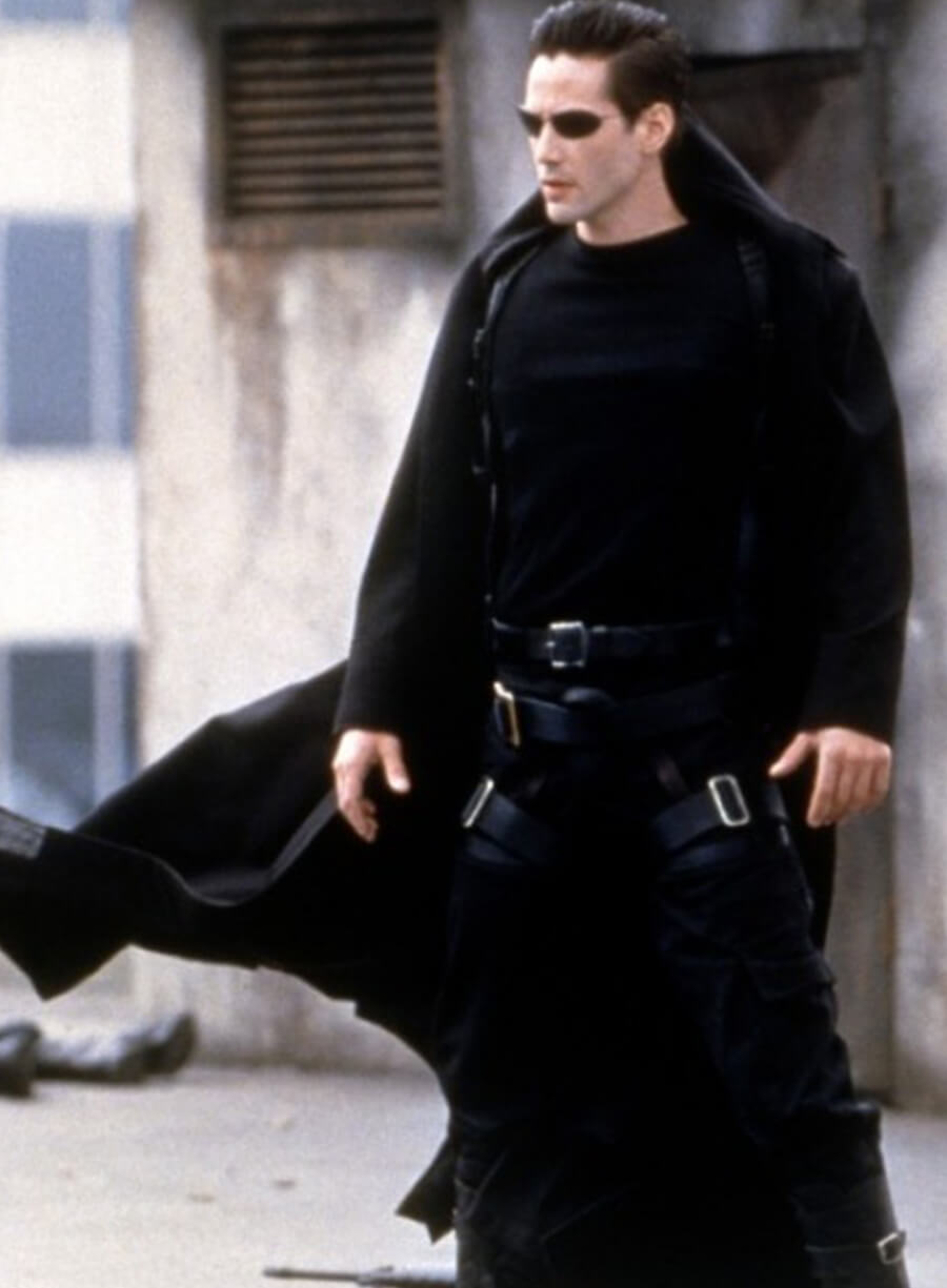 Keanu Reeves Neo The Matrix Black Coat