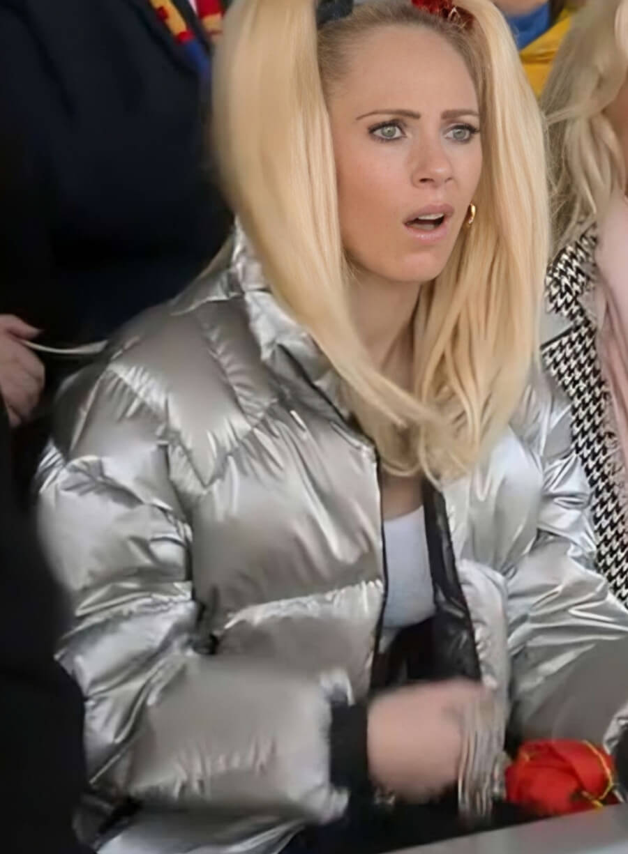 Keeley Jones Ted Lasso S03 Silver Puffer Jacket
