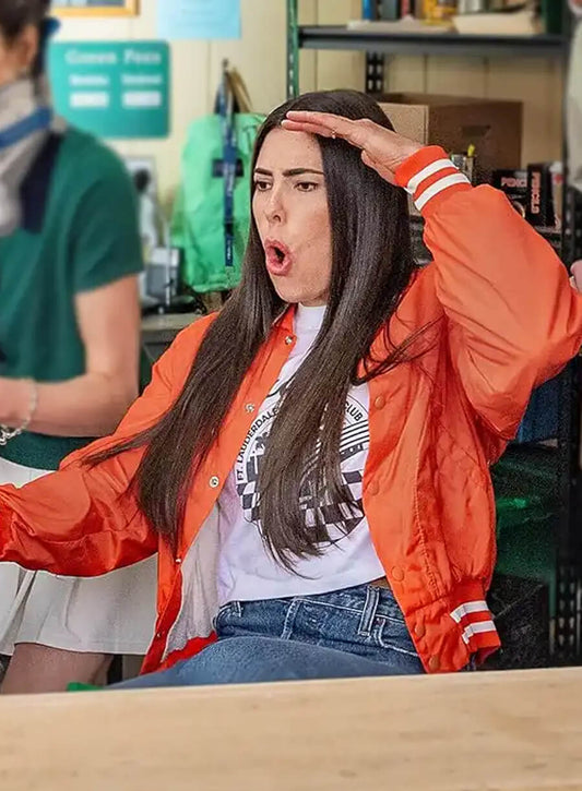 Kelsey Plum Happy Gilmore 2 Orange Varsity Jacket