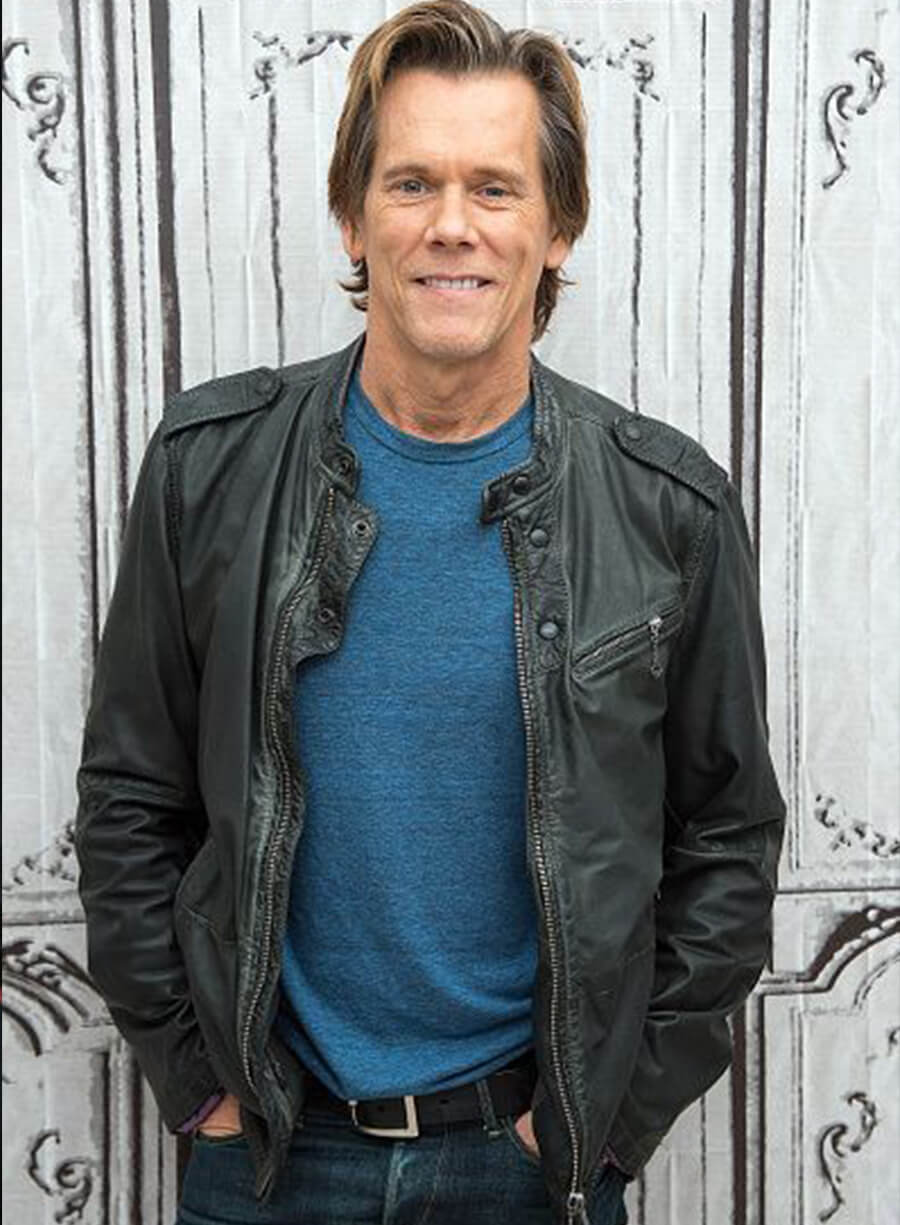 Kevin Bacon Black Leather Jacket
