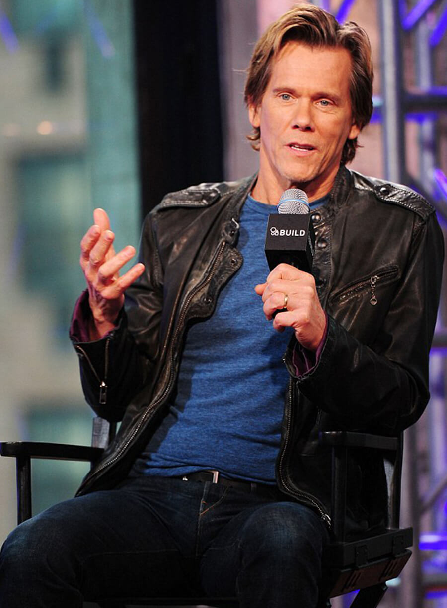 Kevin Bacon Black Leather Jacket