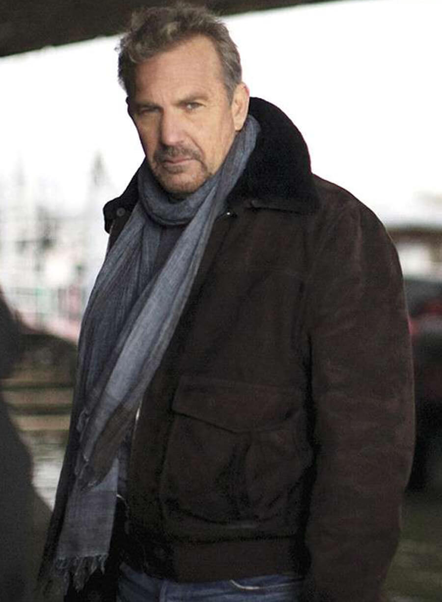 Kevin Costner 3 Days To Kill Black Suede Leather Jacket