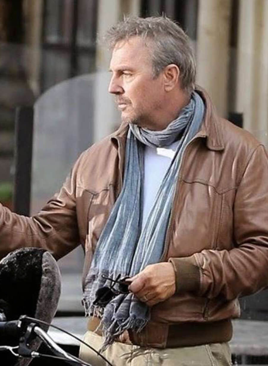 Kevin Costner 3 Days To Kill Brown Leather Jacket