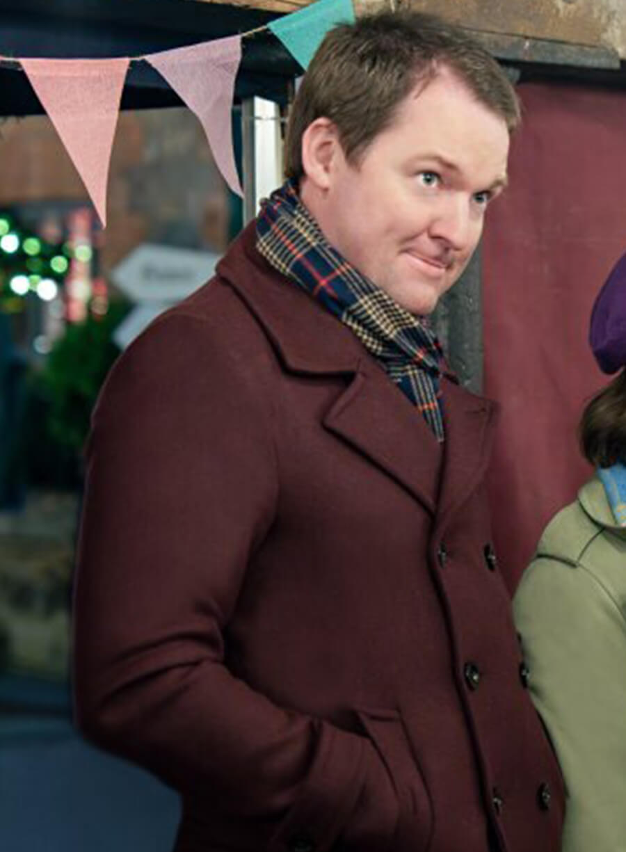 Killian Donnelly Christmas in Notting Hill Burgundy Coat