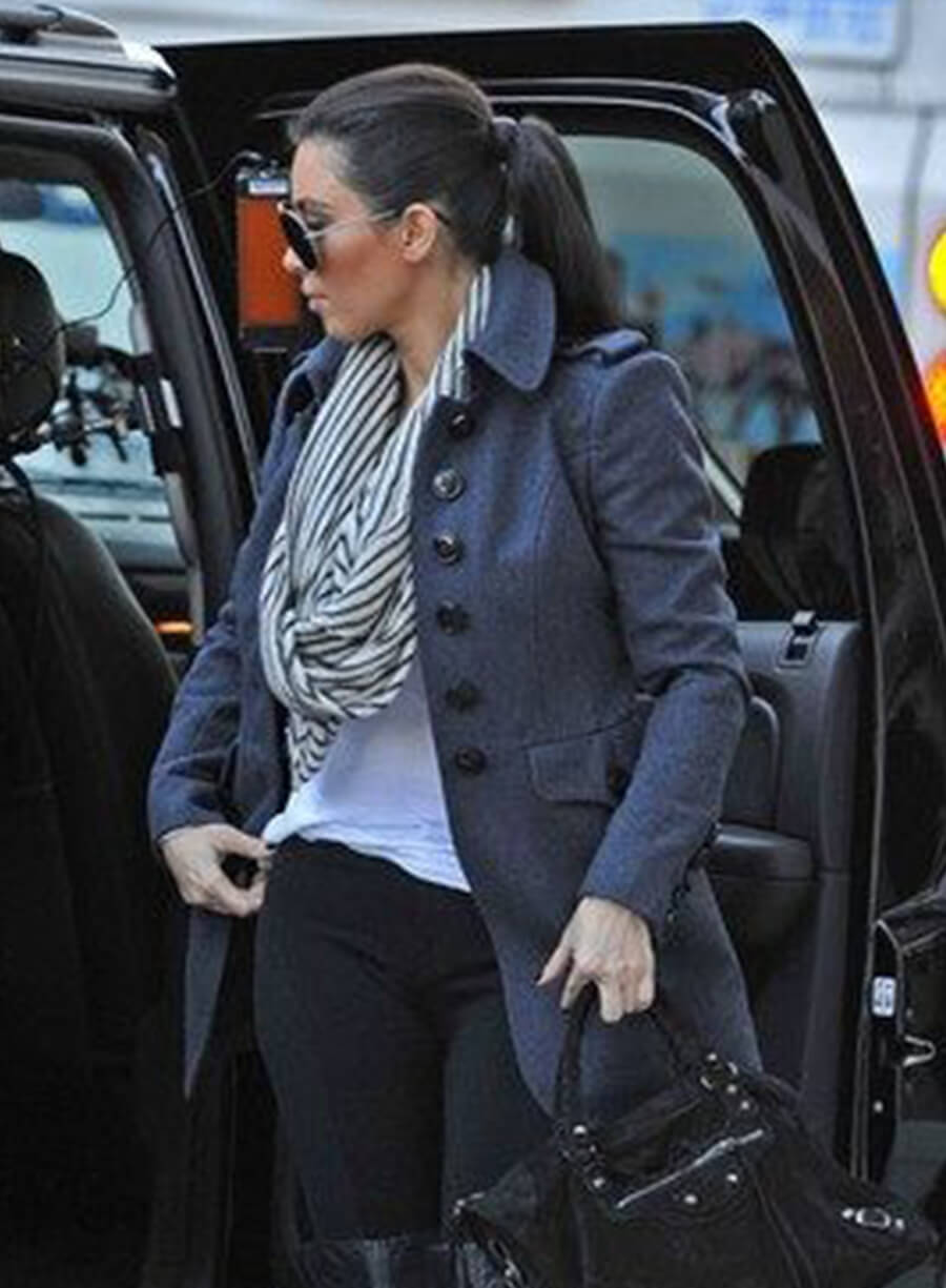 Kim Kardashian Blue Coat