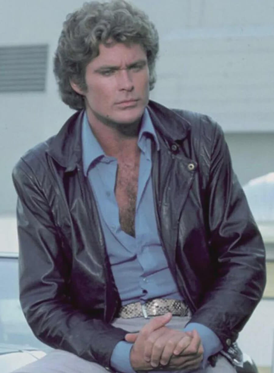 Knight Rider Michael Knight Black Leather Jacket