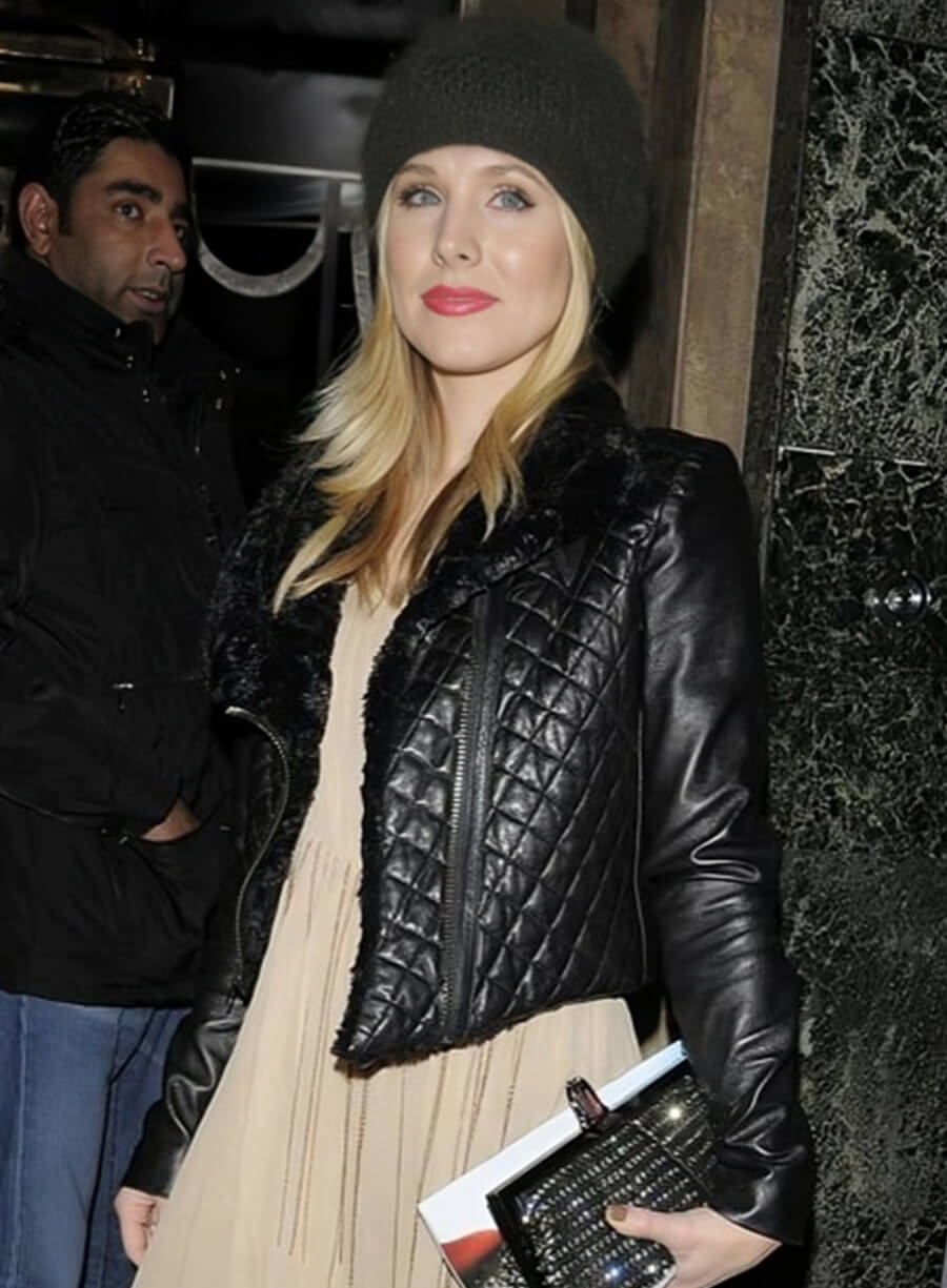 Kristen Bell Black Leather Jacket