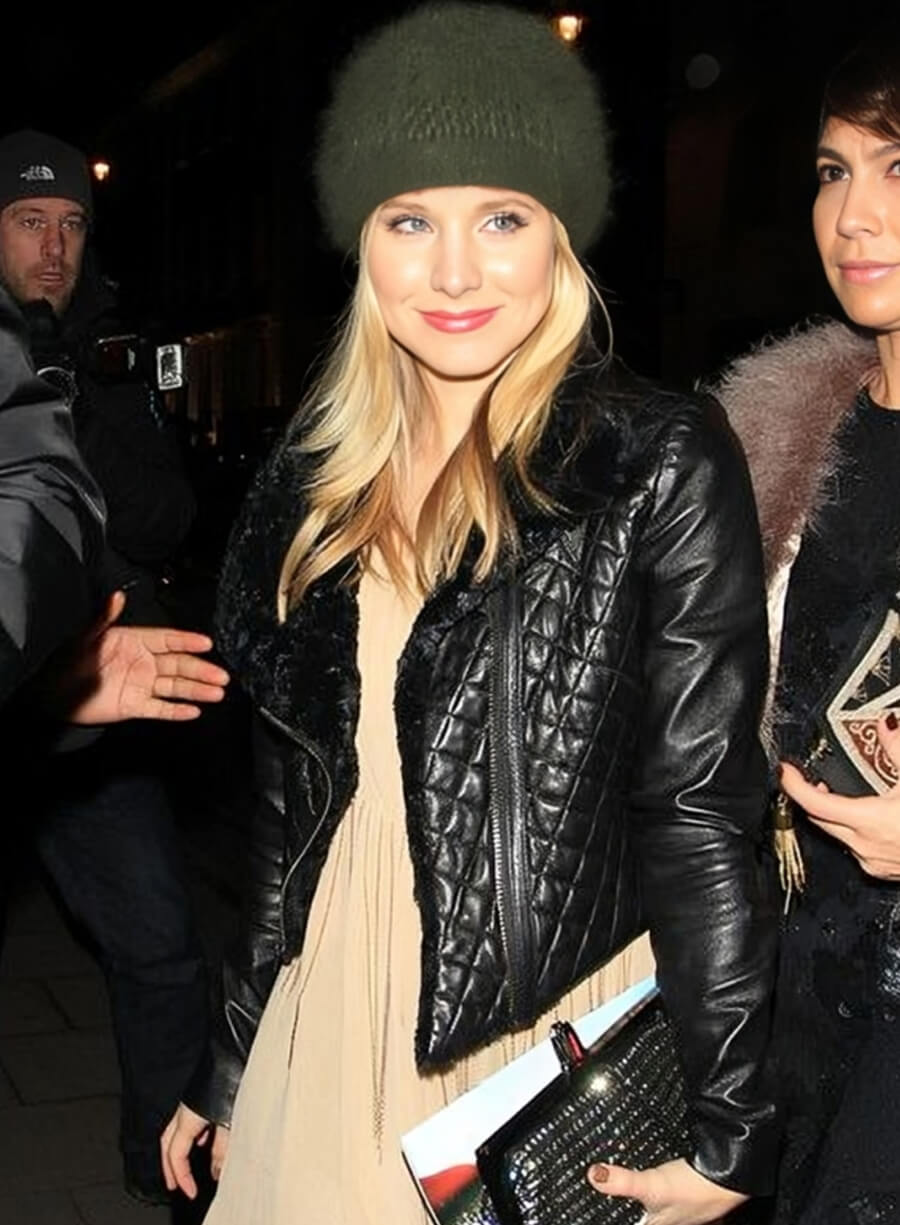 Kristen Bell Black Leather Jacket