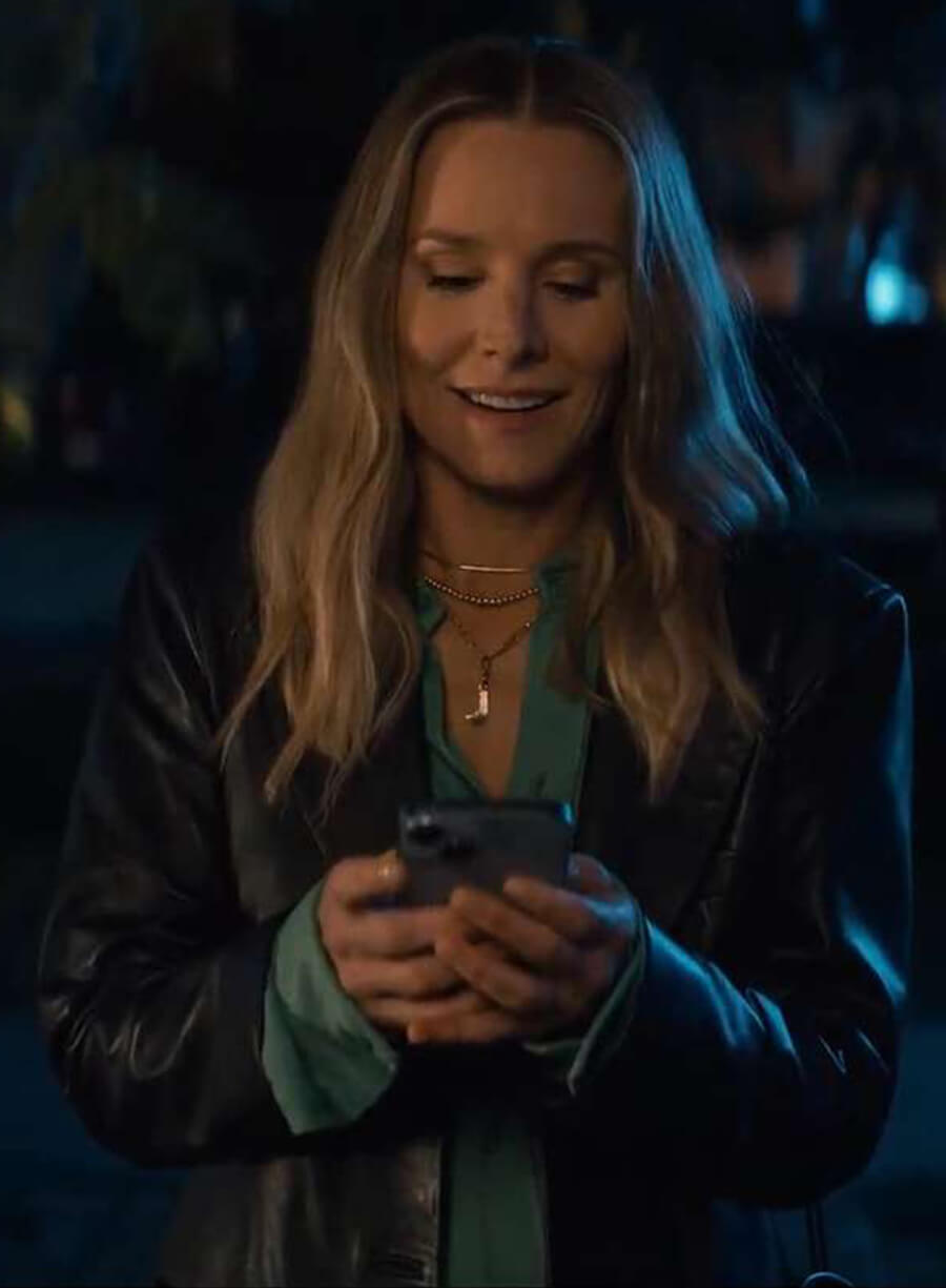 Kristen Bell Nobody Wants This Black Leather Blazer