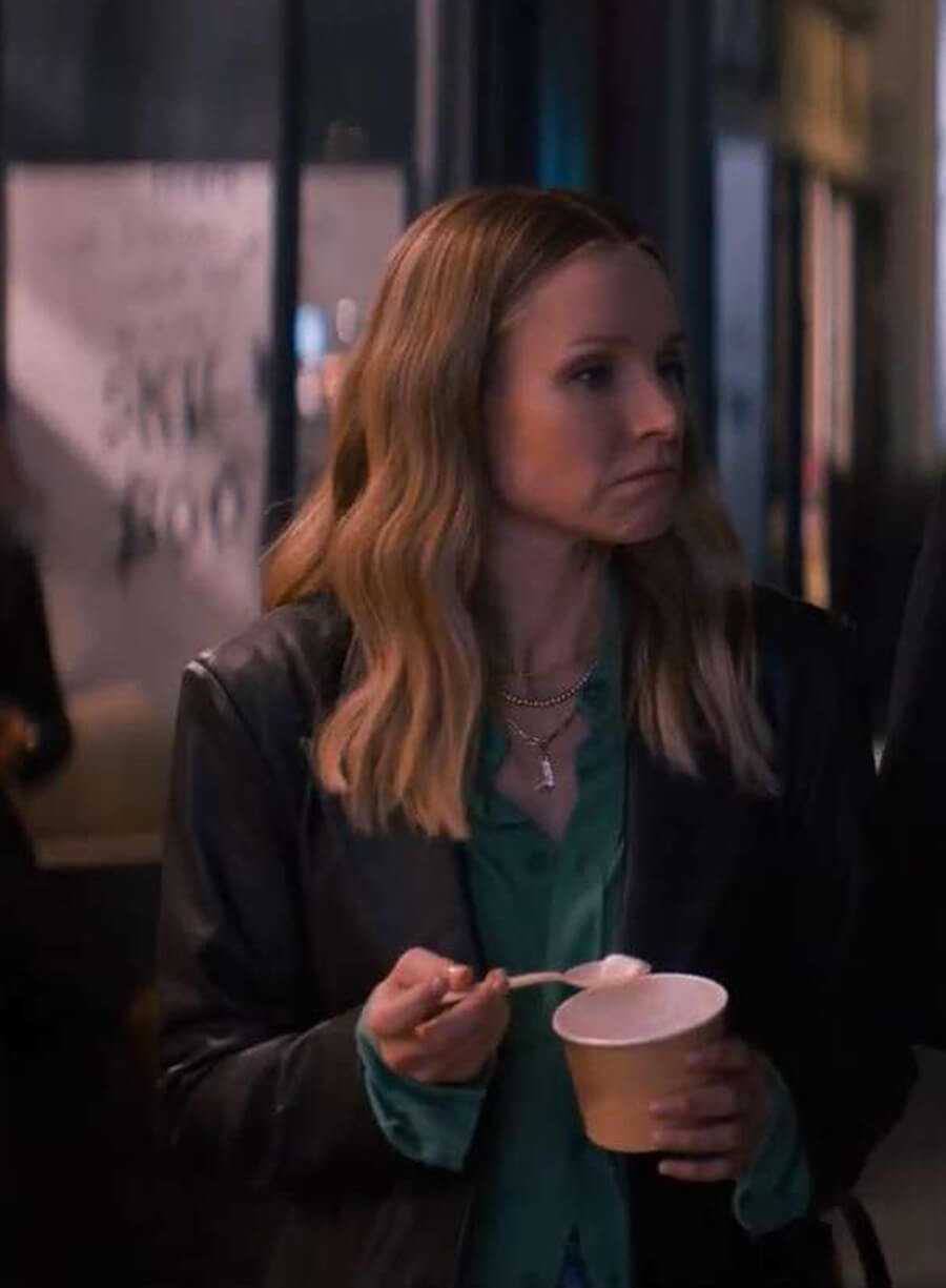 Kristen Bell Nobody Wants This Black Leather Blazer
