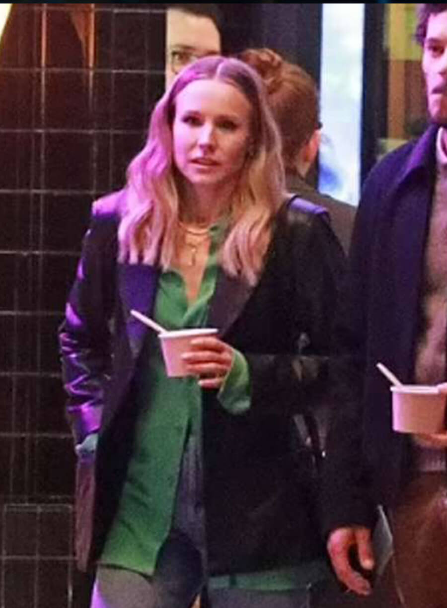Kristen Bell Nobody Wants This Black Leather Blazer