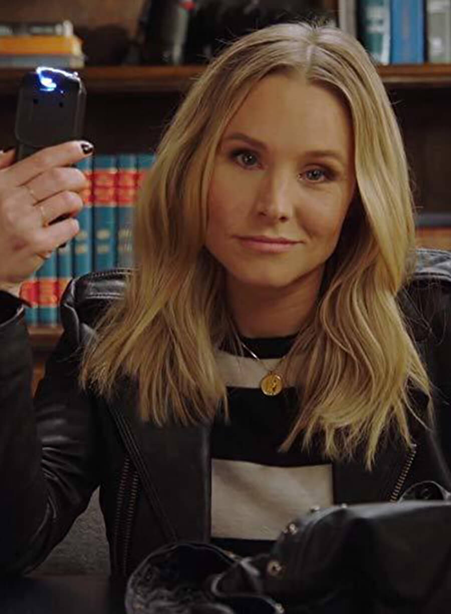 Kristen Bell Veronica Mars S04 Black Leather Jacket