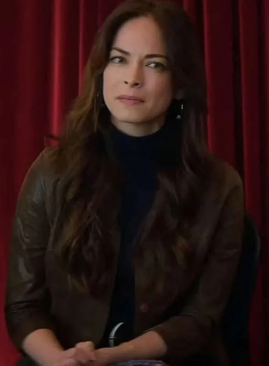 Kristin Kreuk Murder in a Small Town S02 Brown Leather Jacket