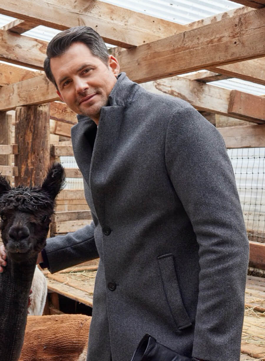 Kristoffer Polaha We Wish You a Married Christmas Grey Coat
