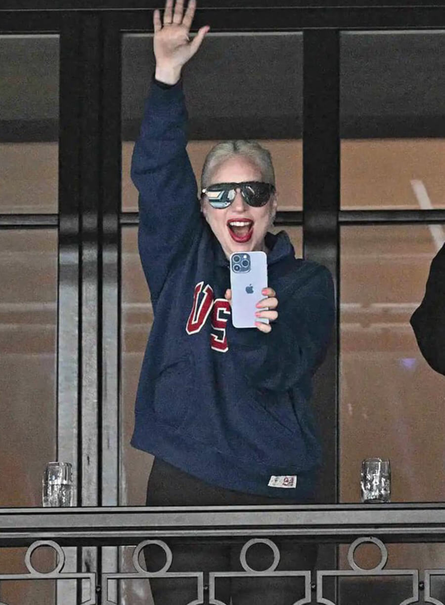 Lady Gaga Paris 2024 Olympics Blue Sweatshirt